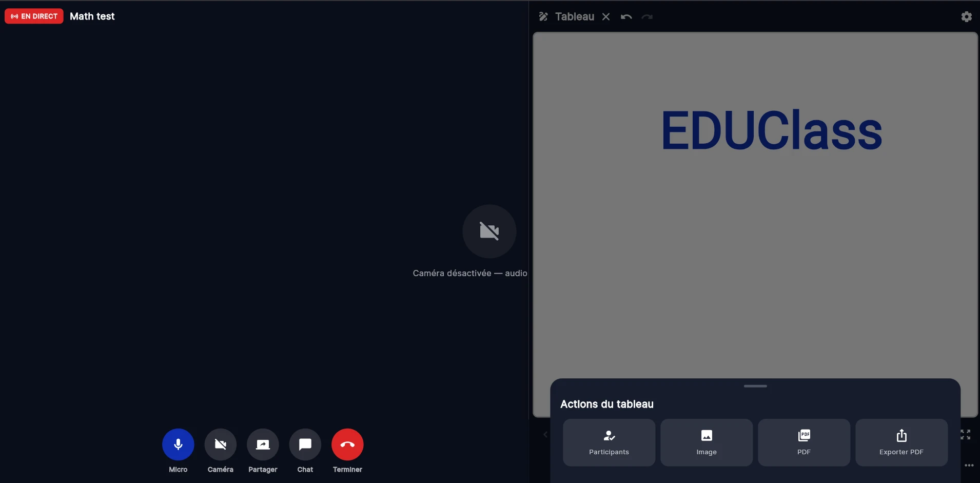 EDUClass — classe virtuelle en direct